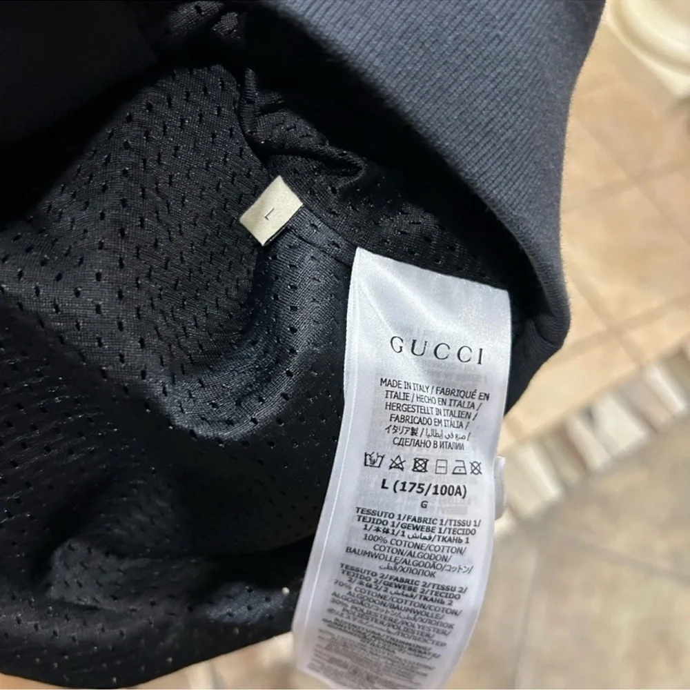 Men’s Gucci, cotton jersey, zip jacket/hoodie signature GG supreme size large
